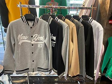 şort: Unisex kollecsiya – varsity stilində snap düyməli jaketlər — 5