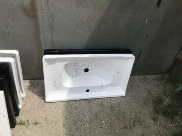 Çanaqlar, tülpanlar: Mərmər naxışlı tezgahüstü əl-üz yuma qabları - Material: parlaq — 3