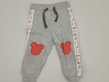 legginsy moro szare: Spodnie dresowe, Disney, 12-18 m, stan - Bardzo dobry