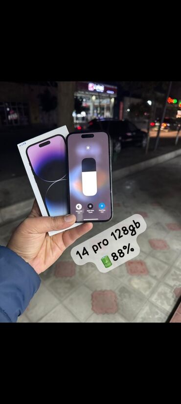 iwlenmiw telefon: IPhone 14 Pro, 128 GB, Deep Purple, Face ID, Zəmanət, Barmaq izi