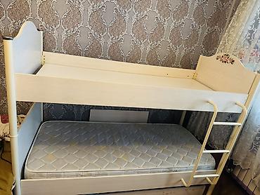 Детская мебель: Для девочки и мальчика, Б/у, Кровать, С матрасом, Без выдвижных ящиков, МДФ — 4