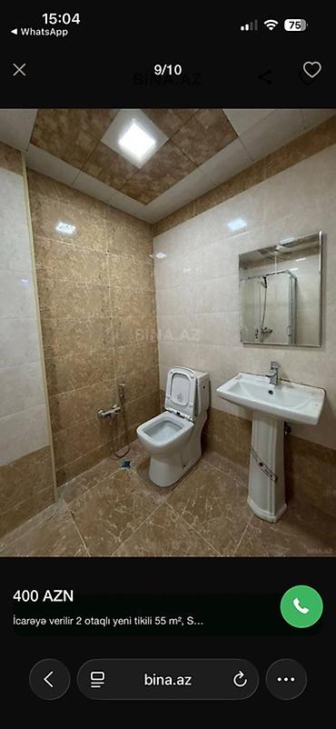 zigda kirayə evler: İcarə üçün 2 otaqlı mənzil – 55 m² • Plan: işıqlı zal, yataq otağı — 5