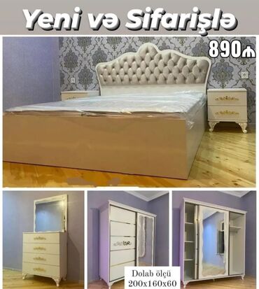 Masalar: 2 təknəfərlik çarpayı, Dolab, Tumba, 2 tumba, Azərbaycan, Yeni