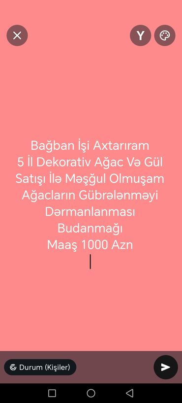 Anbar: Bağban tələb olunur, 3-5 illik təcrübə, 6/1