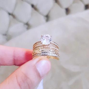 Zərgərlik əşyaları: Nişan, Üzük, Swarovski, Sarı qızıl, 585 Əyar — 5