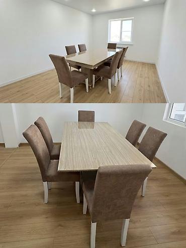Qonaq otağı üçün, İşlənmiş, Kvadrat masa, 6 stul