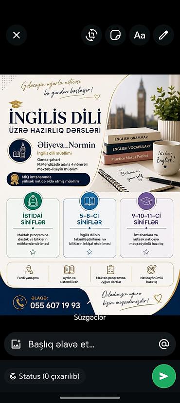 internet nomresi: Xarici dil kursu, İngilis dili, Abituriyentlər üçün — 2