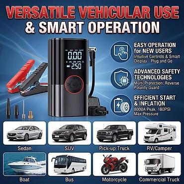 vaz stater: JKUOO Avtomobil Akkumulyatoru Starteri, 180 PSI Hava Pompası ilə, 5.0 — 4