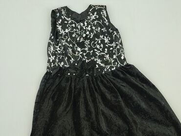 czarna sukienka z bialym kolnierzem: Dress, 10 years, 134-140 cm, condition - Very good