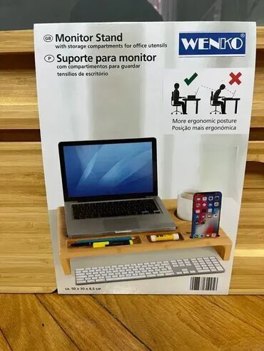 Druga oprema za računare i laptopove: Stalak za monitor od bambusa WENKO Germany, dimenzija cca 60,1 x 30 x — 2