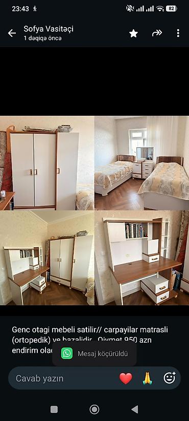 Genc otagi mebeli satilir// carpayilar matrasli (ortopedik) ve
