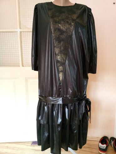krojevi haljina za punije dame: 2XL (EU 44), bоја - Crna, Večernji, maturski, Drugi tip rukava