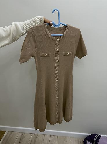 тренч бу: Повседневное платье, Осень-весна, Трикотаж, Трапеция, L, XL, S — 1