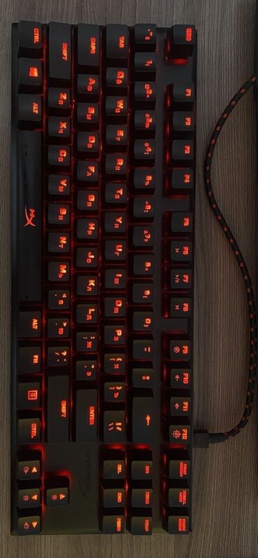 asus портативная консоль: Клавиатура, HyperX, Механическая, Проводное подключение, Размер: 80%