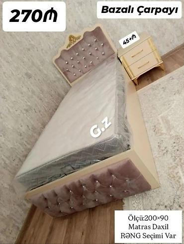 taxt baza: Yeni, Təknəfərlik çarpayı, Bazalı, Matras ilə, Siyirməsiz — 1