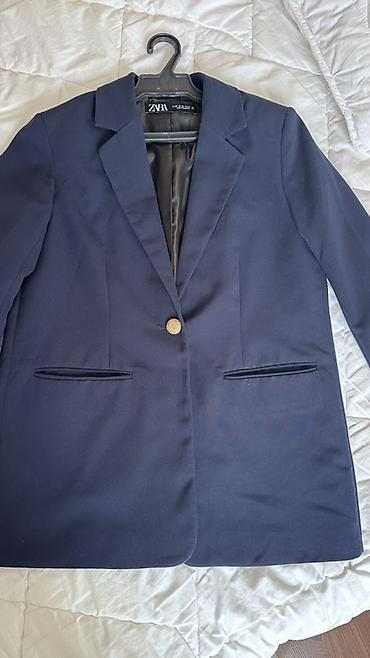 zara пиджак: Женский Пиджак ZARA, темно‑синий, классического кроя. - Однобортная — 1