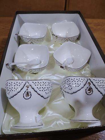 sorba qabi: Tort və şiriniyyat qabı, rəng - Ağ, Farfor — 1