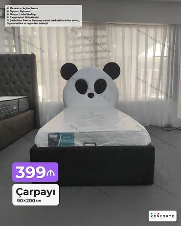 Uşaq otağı üçün panda dizaynlı çarpayı - Ölçü: 90×200 sm - Başlıq