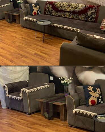 sumqayıt divan: Б/у, Классический диван, 2 кресла, Раскладной