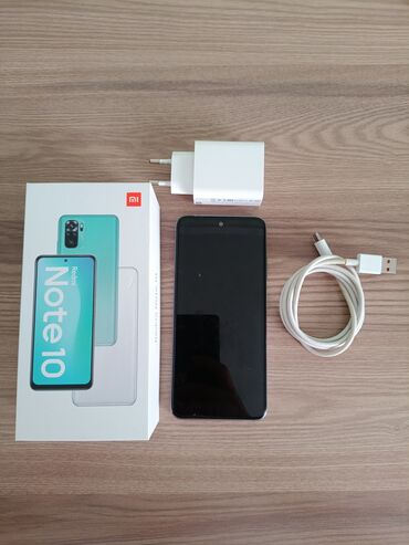 телефоны 5000: Xiaomi, Redmi Note 10, Колдонулган, 128 ГБ, түсү - Ак, 2 SIM