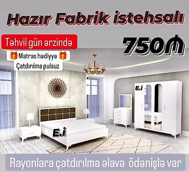 Ev üçün mebel: Yataq otağı mebel dəsti – hazır fabrik istehsalı Komplekt: - Çarpayı — 1