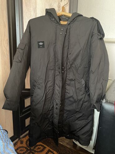 зимний куртка женский: Пуховик, По колено, Оверсайз, XL (EU 42)