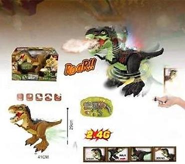 bager igracka za decu: RC dinosaurus T-Rex sa prskalicom, svetlima i zvukom - Daljinsko — 2