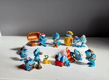 hipp: Kinder Surprise Happy Hippo / Delfin Vintage Fiqur Komplekti Orijinal — 1