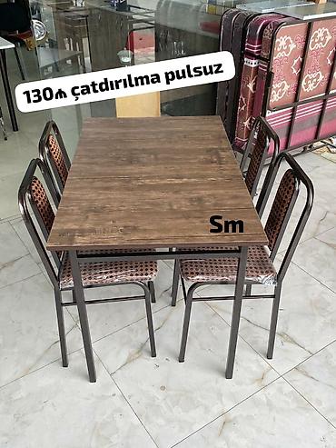 iwlenmiw stul: Yemək masası və oturacaq dəstləri. Şəkillərdə müxtəlif model və rəng — 1