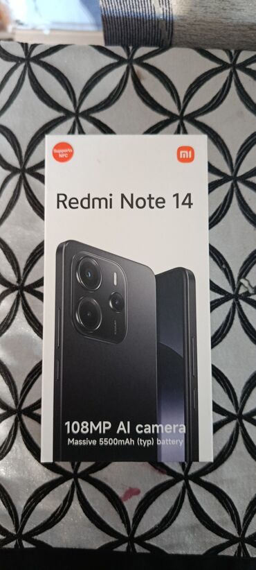 telfonlar redmi: Redmi Note 14, 256 GB, rəng - Qara, Sensor, Barmaq izi, İki sim kartlı