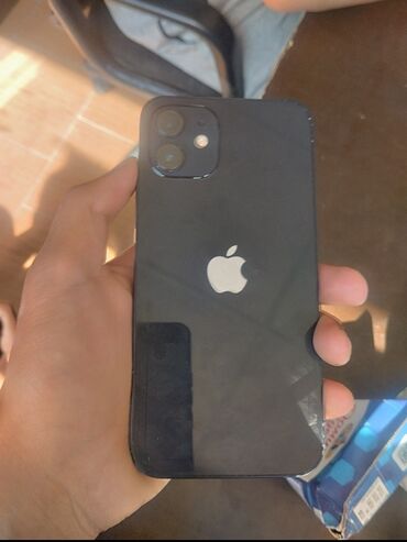 кухонные оборудование бу: IPhone 12, Колдонулган, 128 ГБ, Кара, Заряддоочу түзүлүш, Каптама, Коргоочу айнек, 80 %