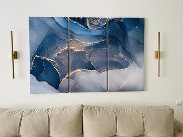 ArtZone: Триплет картины для интерьера - минималистический мрамор Изготовим