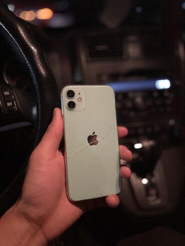 Apple iPhone: IPhone 11, Колдонулган, 128 ГБ, Жашыл, Заряддоочу түзүлүш, Каптама, 87 %