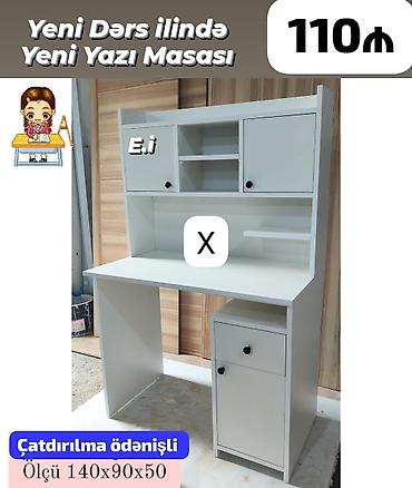 90: Yeni dərs ilinə uyğun yazı masası Xüsusiyyətlər: - Rəng: ağ - Üst — 1