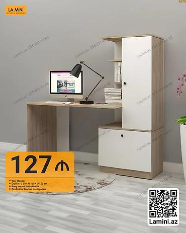 Ev və bağ: Düz masa, Stulsuz, Polkalı, Siyirməli, Sadə laminat — 1