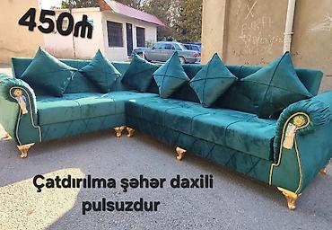 куплю угловой диван бу: Угловой диван, Новый, Нераскладной, Велюровая ткань, Бесплатная доставка в черте города — 1