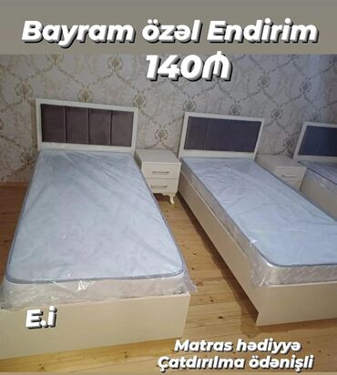 Çarpayılar: Yeni, Təknəfərlik çarpayı, Bazasız, Matras ilə, Siyirməsiz, Azərbaycan — 10