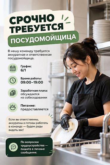 моляр авто: Требуется Посудомойщик, Оплата: Каждые 10 дней — 1