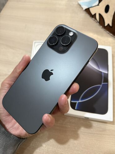 телефоны телефоны: IPhone 16 Pro Max, 256 ГБ, Black Titanium, Куту, 100 %