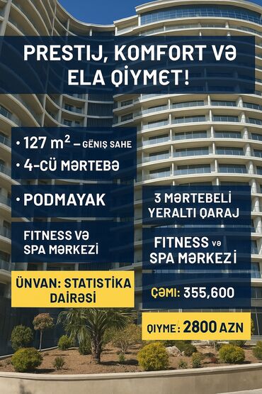Yeni tikili: 2 otaqlı, Yeni tikili, 127 kv. m lalafo.az -da Yeni tikili: 2 otaqlı, Yeni tikili, 127 kv. m
