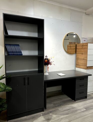 Комплекты офисной мебели: Комплект офисной мебели, Шкаф, Тумба, Стол, цвет - Серый, Новый
