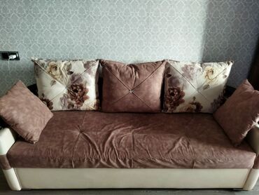 диван в стиле лофт: Диван, Б/у, Раскладной, С подъемным механизмом, Ткань