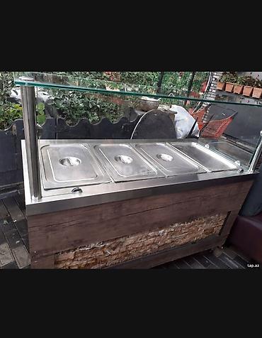 Оборудование для ресторанов, кафе: İsti yemək vitrini / bain-marie bufet masası - Material: paslanmayan — 3