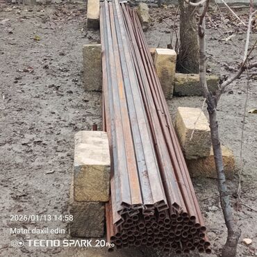 Su boruları: 20 lik turba metresi 1.50 ) profil 4 ün 2 yə 10 ədəd 6 metrə boyunda — 8