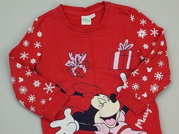 sweterek czerwony: Bluza, Disney, 1.5-2 lat, 86-92 cm, stan - Dobry