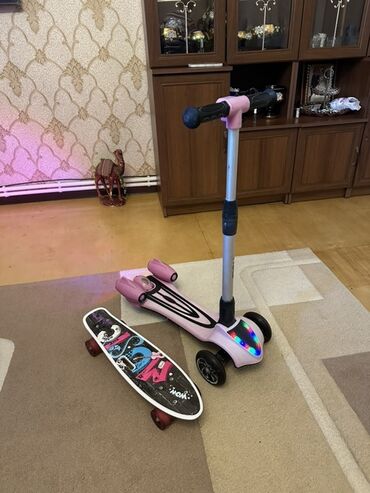 nerd taxta sekilleri: Uşaq üçün skuter və mini skeytbord dəsti - Skuter: 3 təkərli