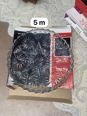 Digər qab-qacaq və mətbəx ləvazimatları: Şüşə meyvə/nəzakət qabları (2 ədəd) - Material: qalın, şəffaf şüşə - — 2