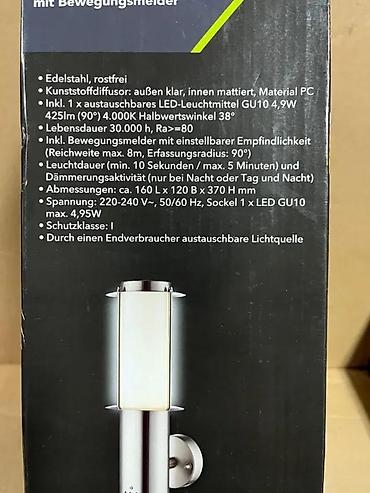 lavanda sadnice: CASALUX LED spoljašnja zidna lampa sa senzorom pokreta - Tip: LED — 6