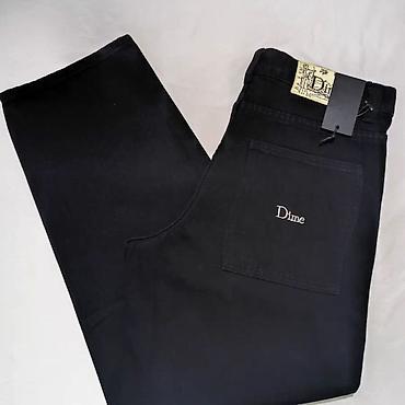 Джинсы: Джинсы Dime, черные - Прямой свободный крой с легким заужением к низу — 6