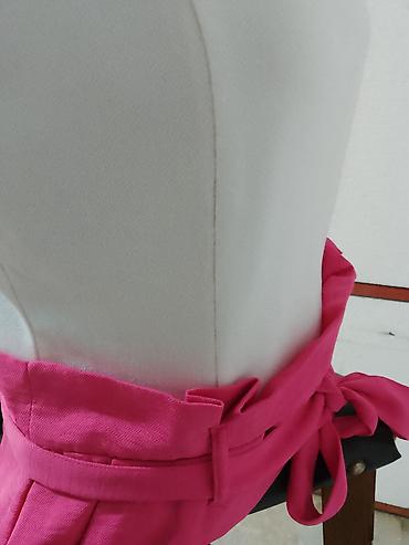 tn pertle: AMISU ženski letnji komplet – bela top majica na bretele + visoki pink — 3